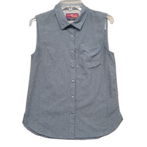 XCASTER Outdoor Womens S Shirt UPF+Sun Protection Vente Sleeveless Blue